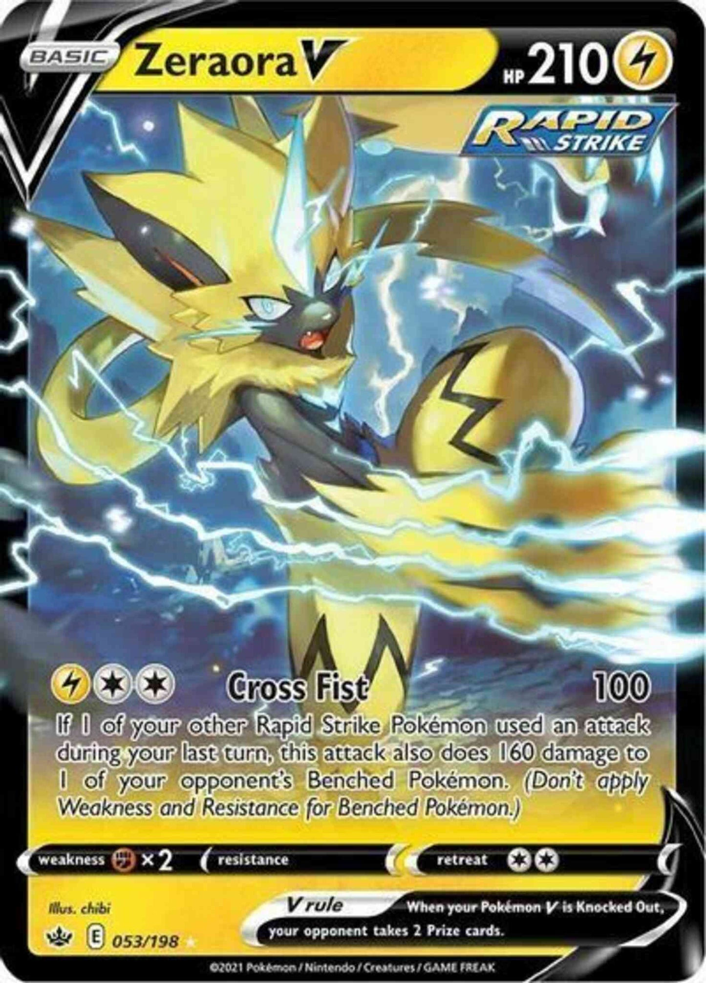 Zeraora V - 053/198 - Rare Holo V [swsh6-053] [Ultra]