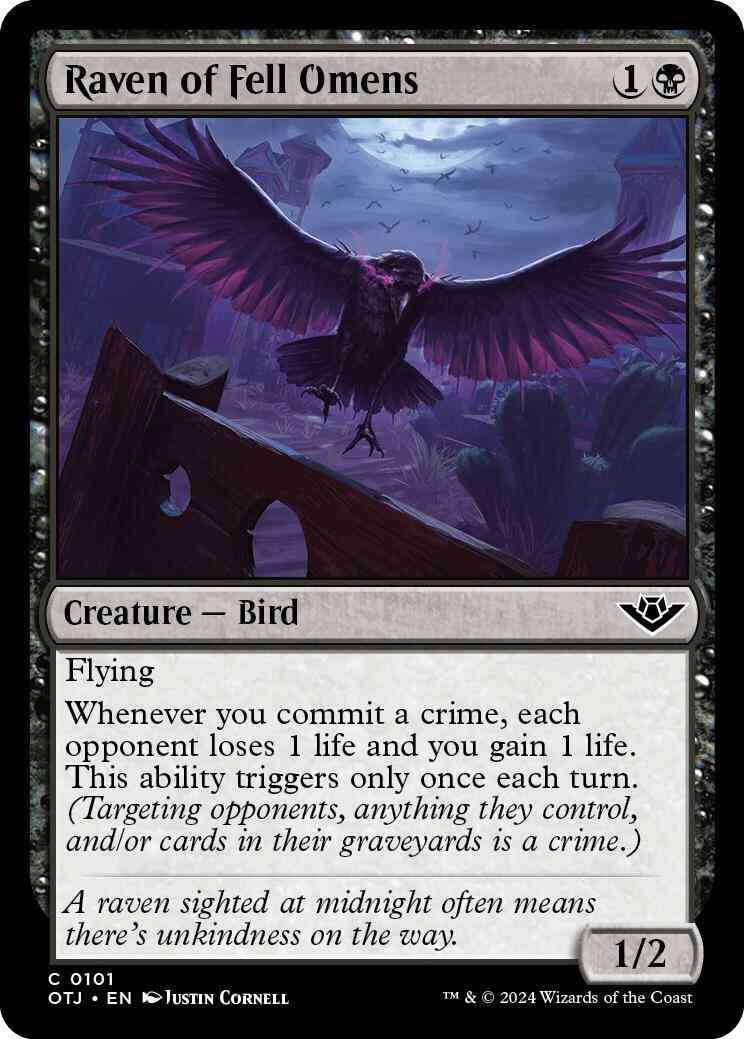 Raven of Fell Omens [101] [Outlaws of Thunder Junction] [Non-Foil]