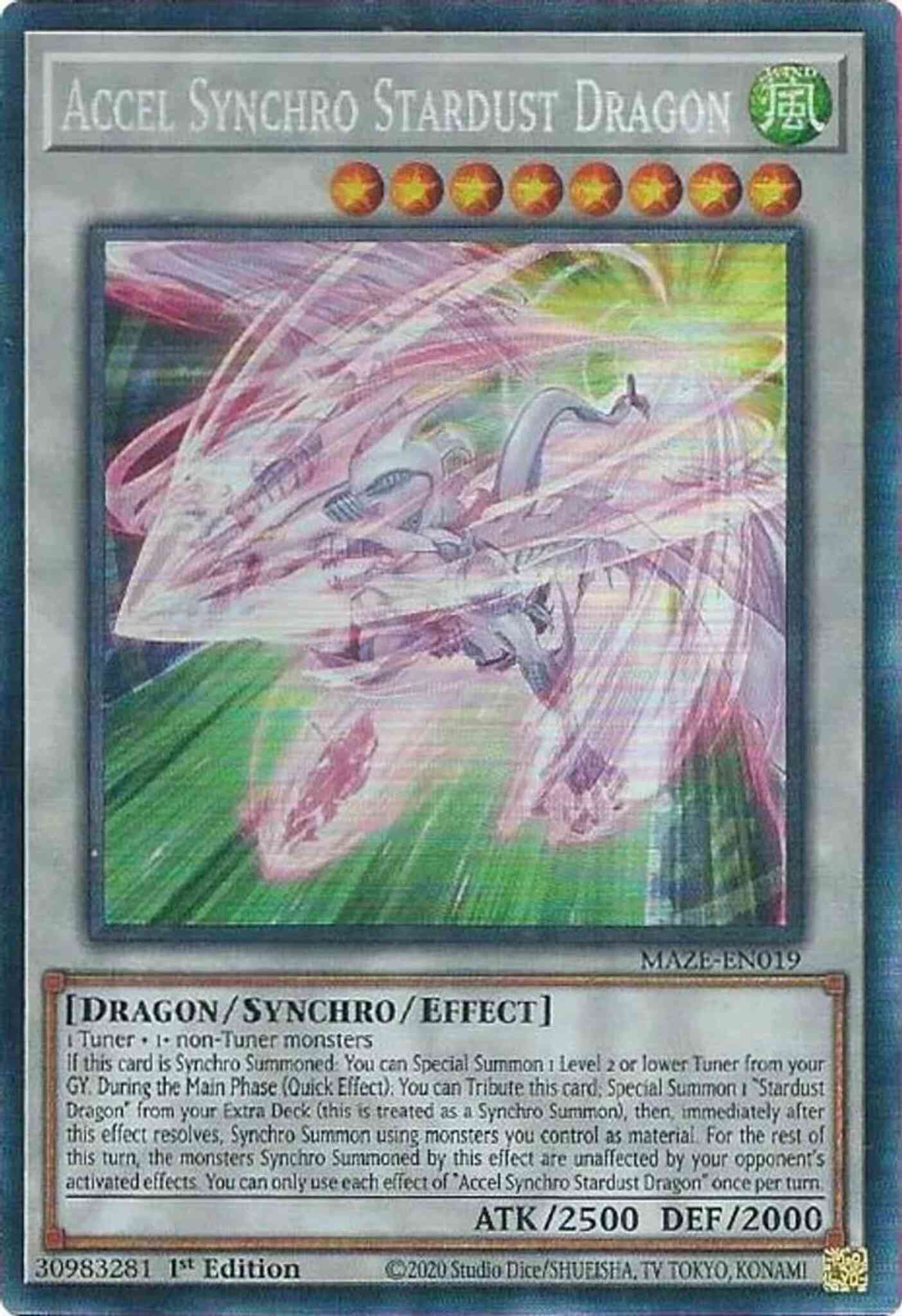 Accel Synchro Stardust Dragon - MAZE-EN019 - Collector's Rare - 1st Edition