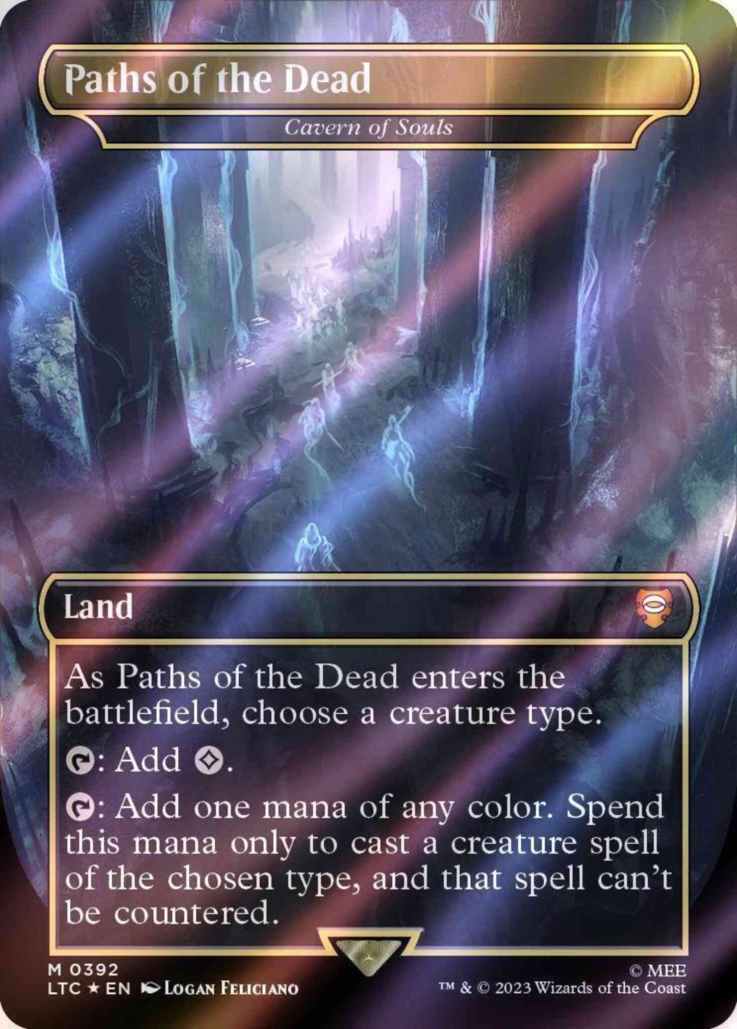 Paths of the Dead - Cavern of Souls [392] [Borderless] [Realms and Relics] [The Lord of the Rings: Tales of Middle-earth: Commander] [Surge Foil]