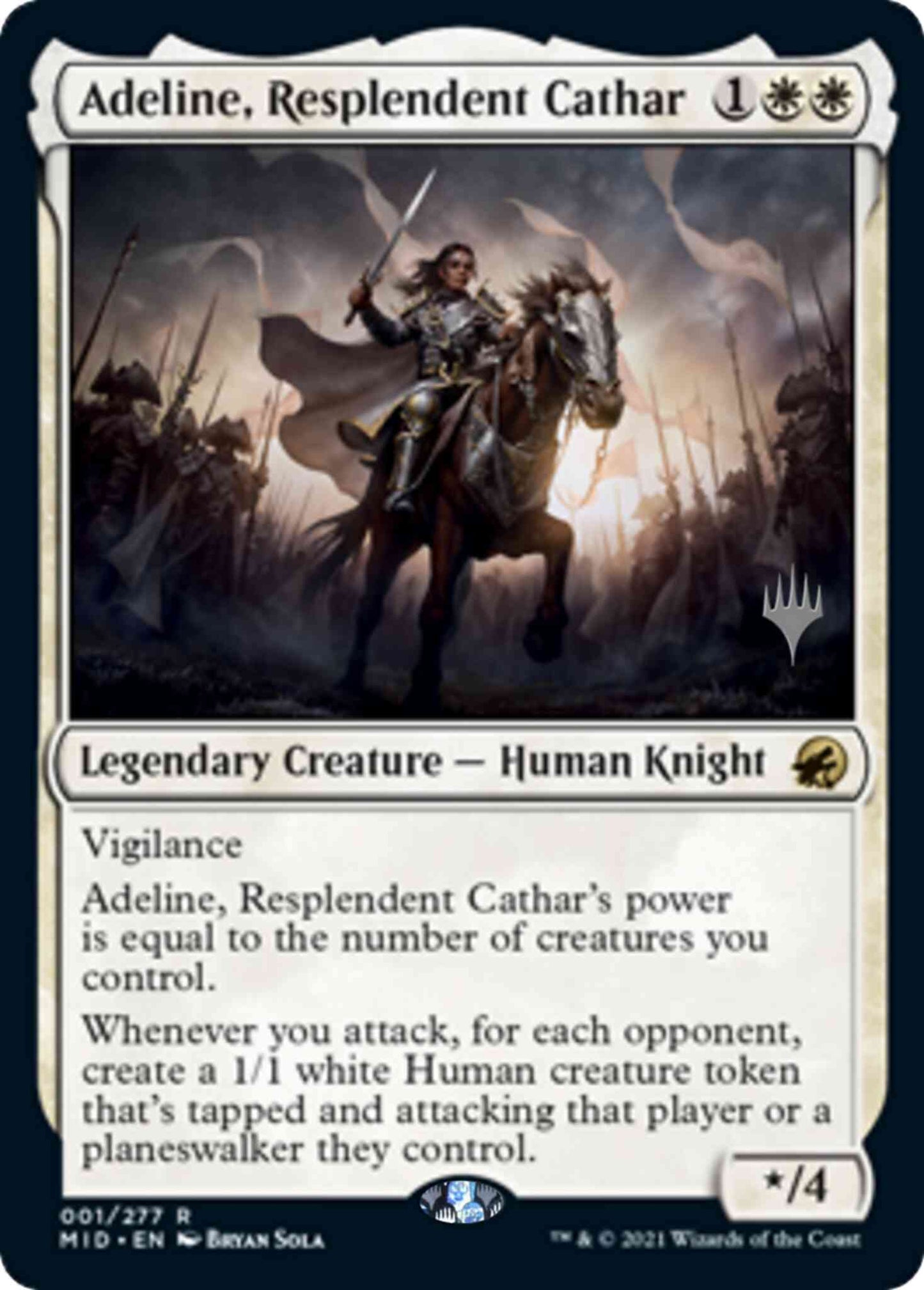 Adeline, Resplendent Cathar [Promo Pack] [1p] [Innistrad: Midnight Hunt Promos] [Non-Foil]