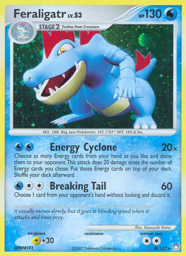 Feraligatr - 8/123 - Rare Holo [dp2-8] [Reverse Holo]