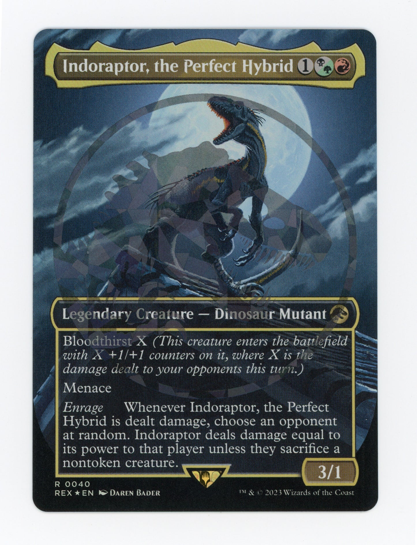 Indoraptor, the Perfect Hybrid — Borderless|Emblem|Foil — ID 17590