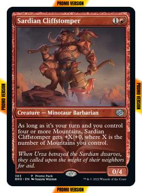 Sardian Cliffstomper [383] [Dark Frame Promo Pack] [The Brothers' War] [Non-Foil]