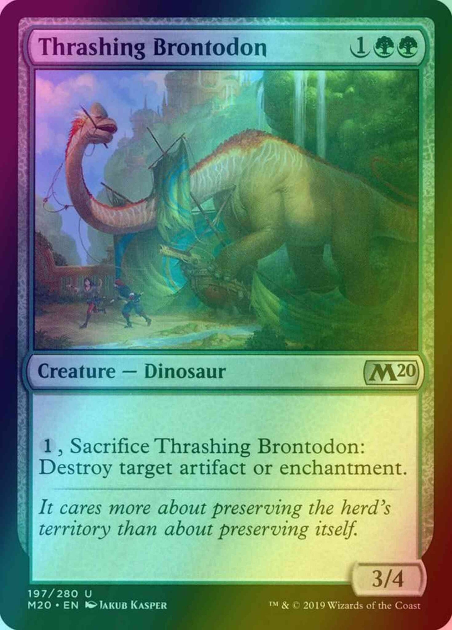 Thrashing Brontodon [197] [Core Set 2020] [Foil]