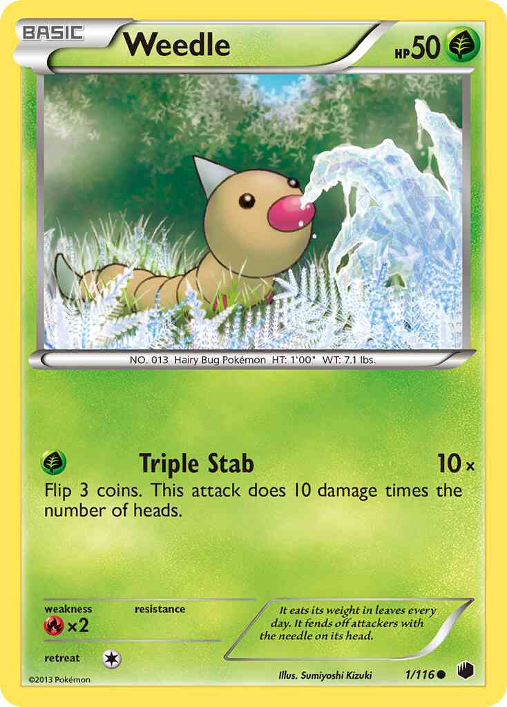 Weedle - 1/116 - Common [bw9-1] [Reverse Holo]