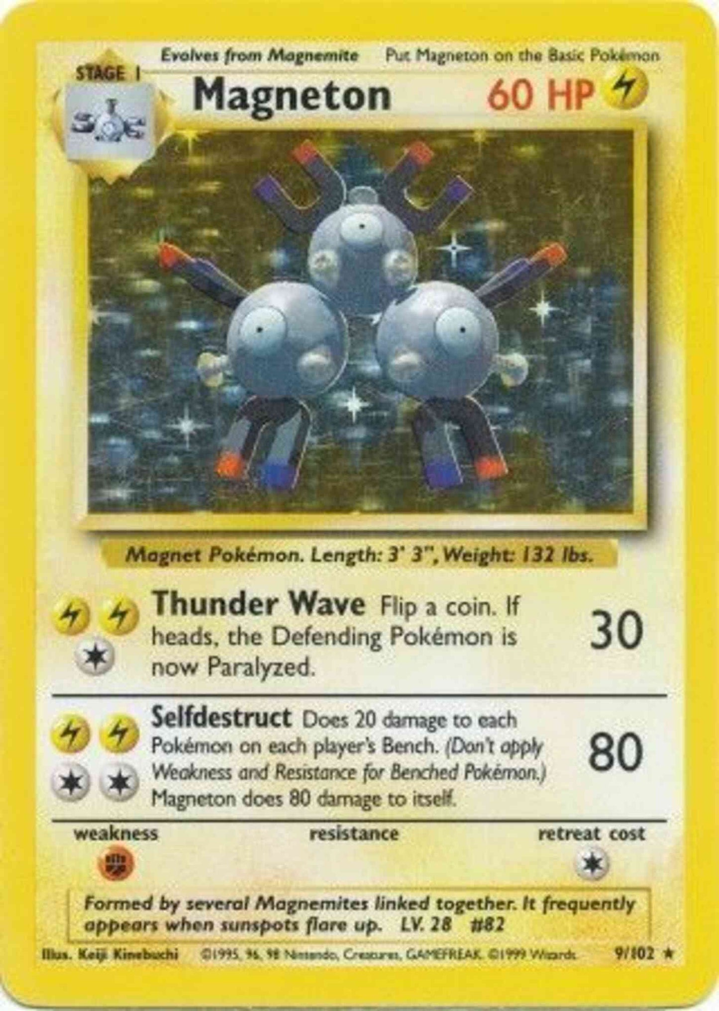 Magneton - 9/102 - Rare - Unlimited [base1U-9] [Holo]