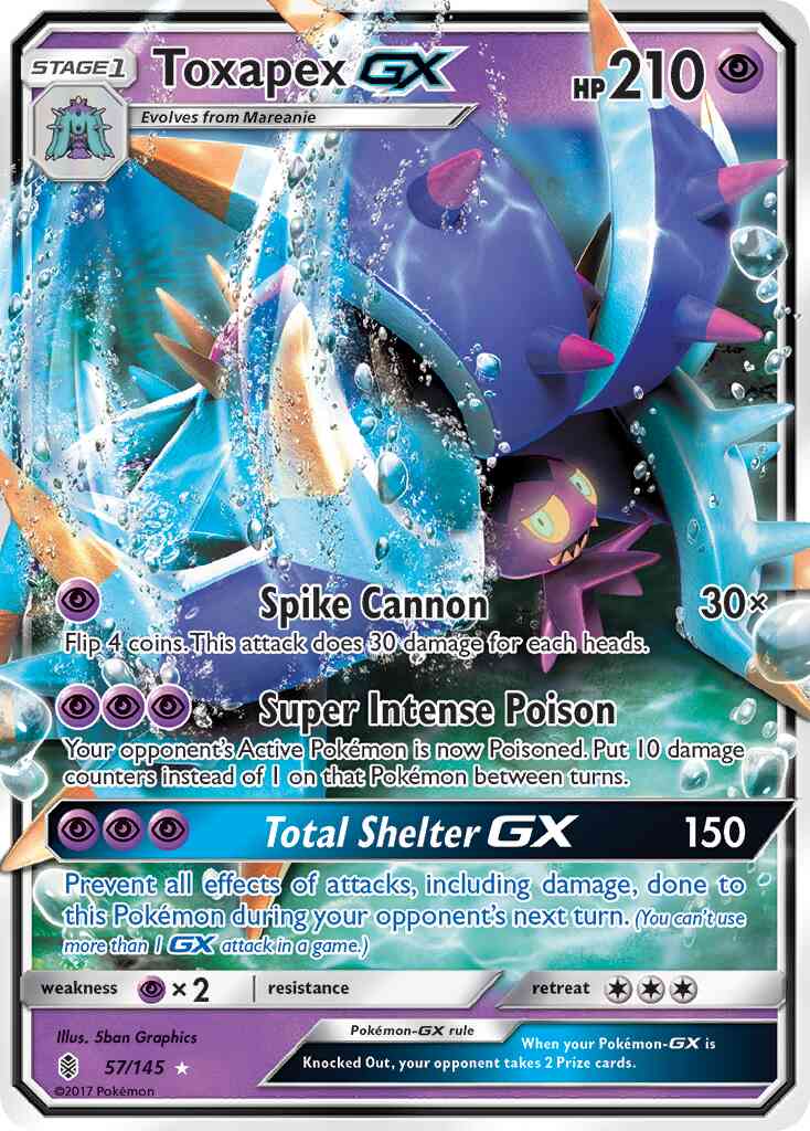 Toxapex-GX - 57/145 - Rare Holo GX [sm2-57] [Ultra]