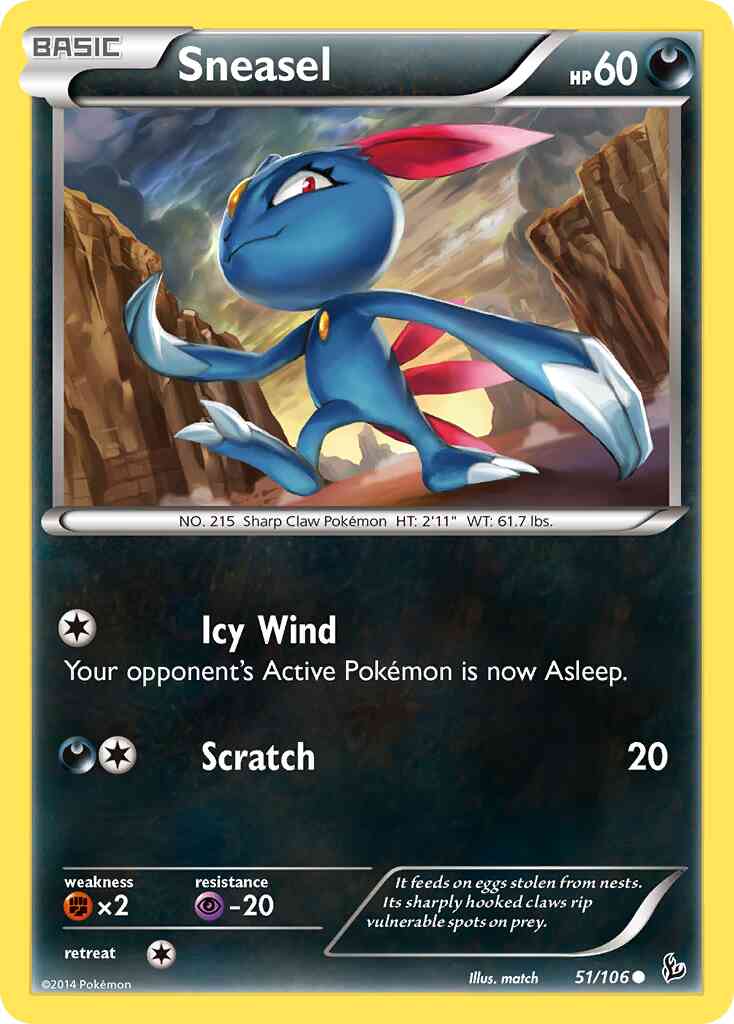 Sneasel - 51/106 - Common [xy2-51] [Non-Holo]