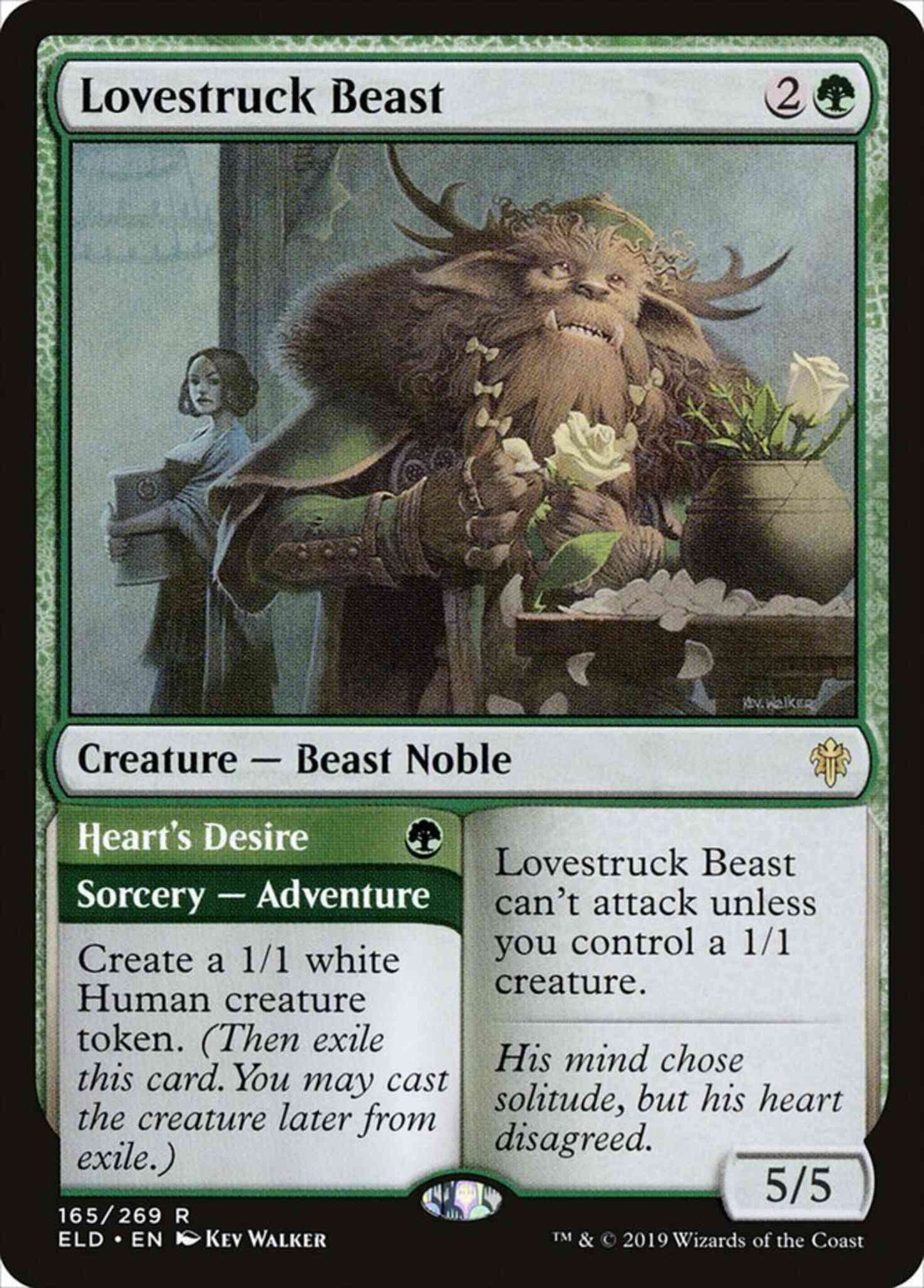 Lovestruck Beast // Heart's Desire [165] [Throne of Eldraine] [Non-Foil]
