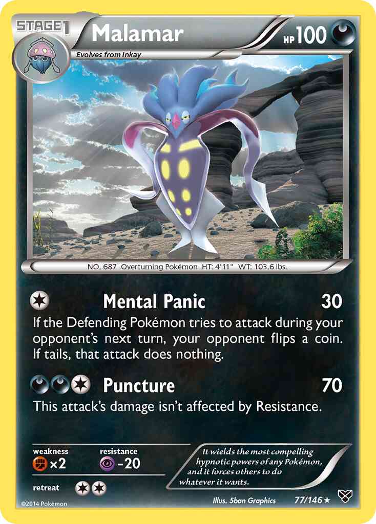 Malamar - 77/146 - Rare [xy1-77] [Reverse Holo]