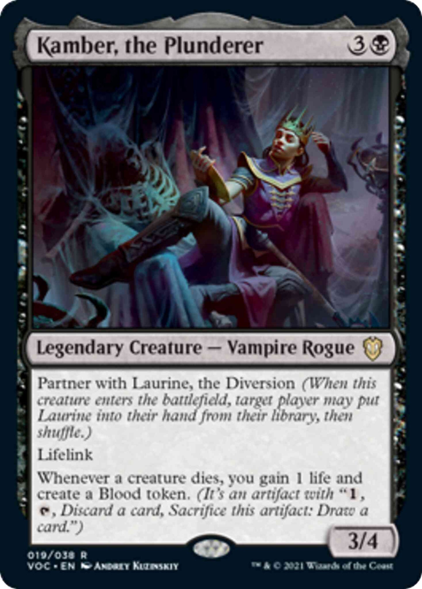 Kamber, the Plunderer [19] [Innistrad: Crimson Vow: Commander] [Non-Foil]