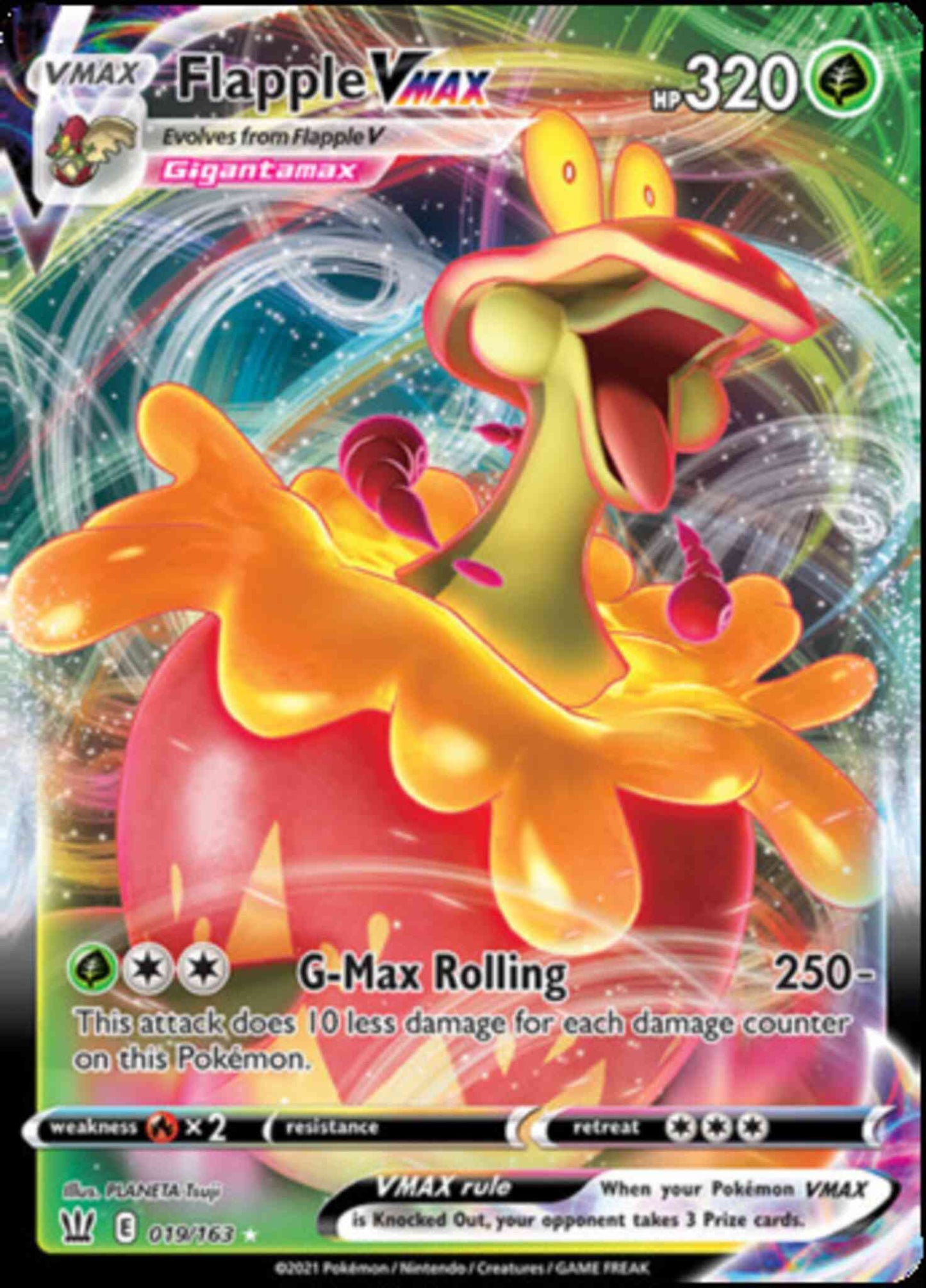 Flapple VMAX - 019/163 - Rare Holo VMAX [swsh5-019] [Ultra]
