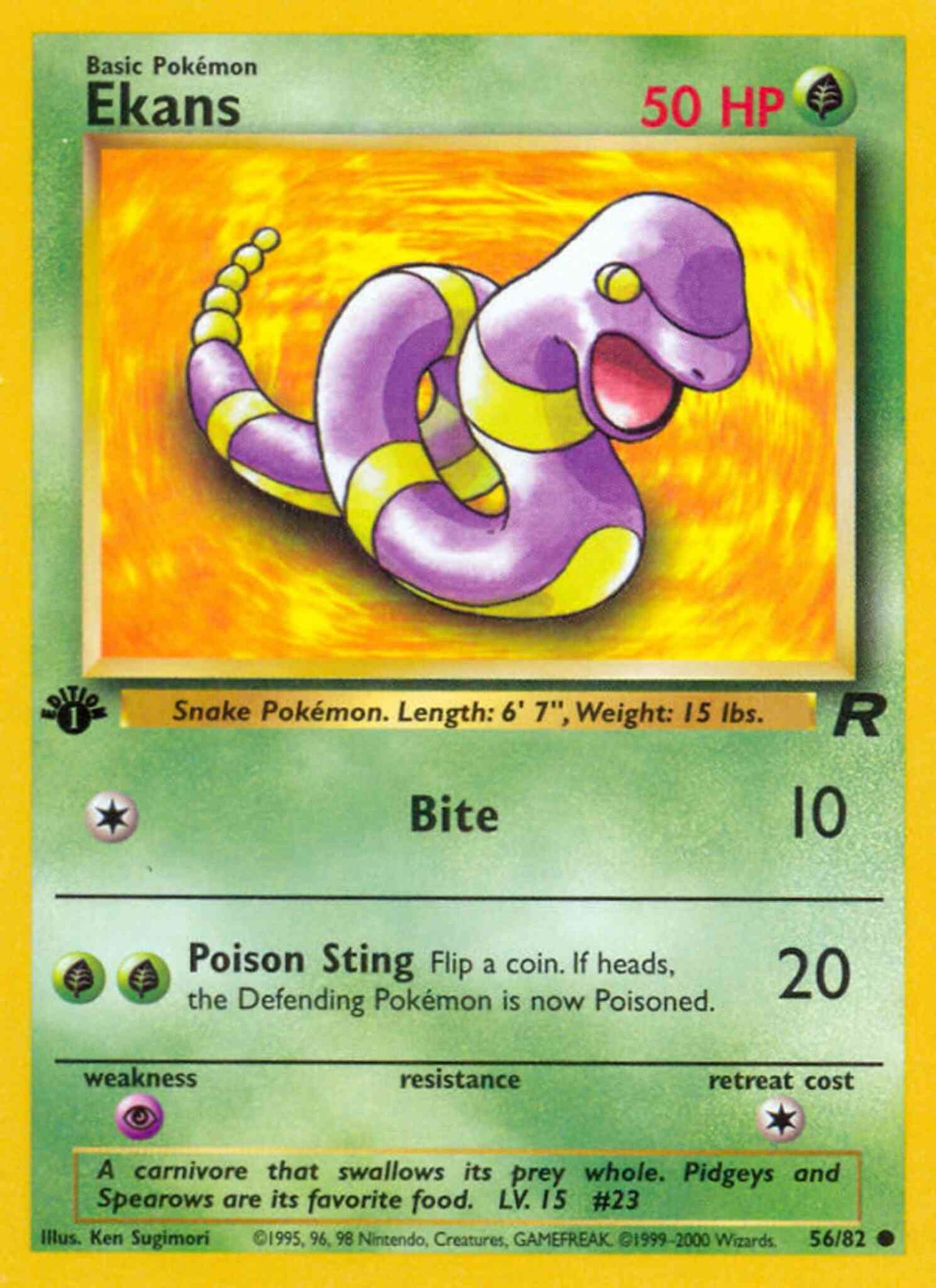 Ekans - 56/82 - Common - 1st Edition [base5-56] [Non-Holo]