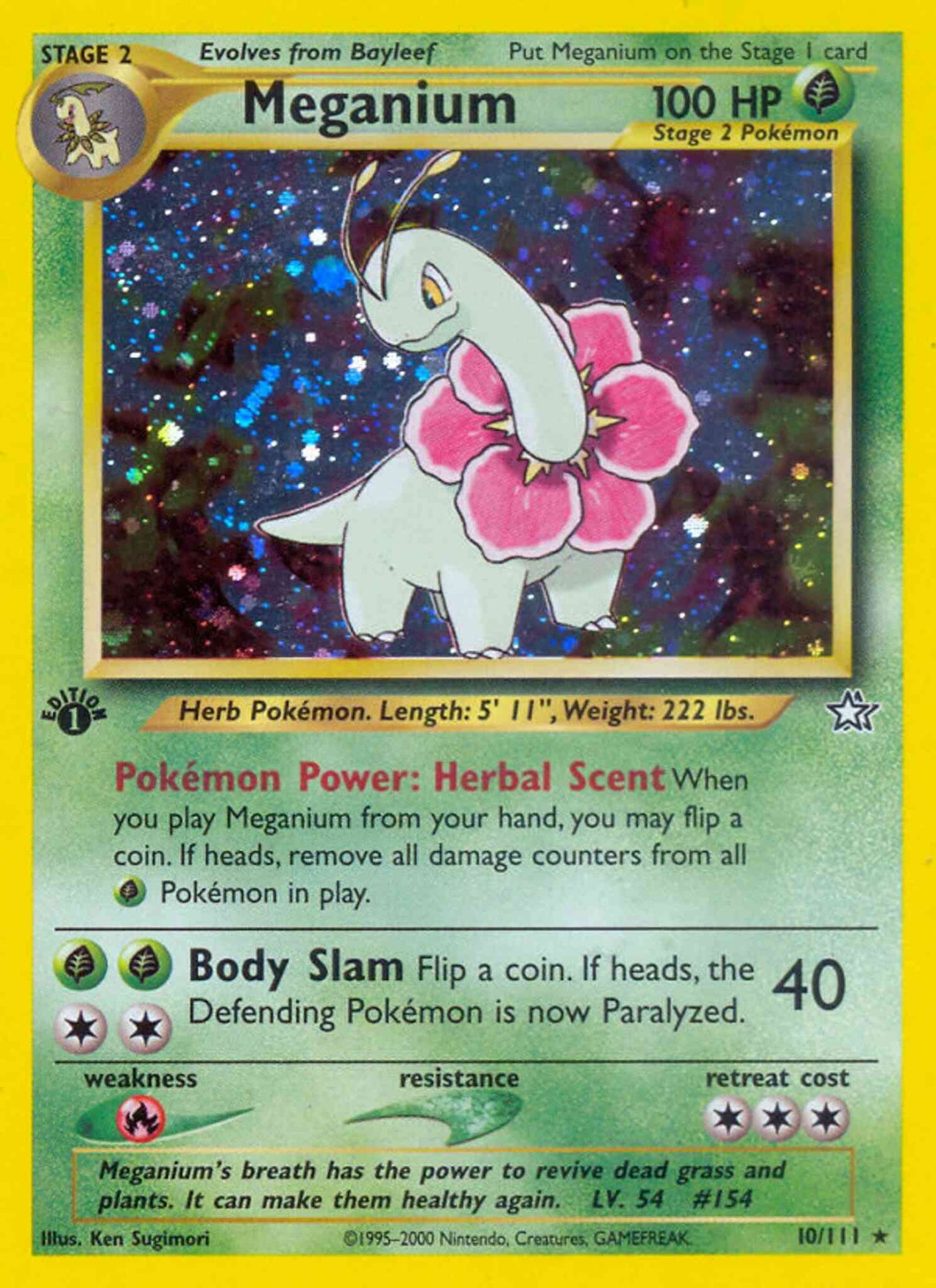 Meganium - 10/111 - Rare - 1st Edition [neo1-10] [Holo]