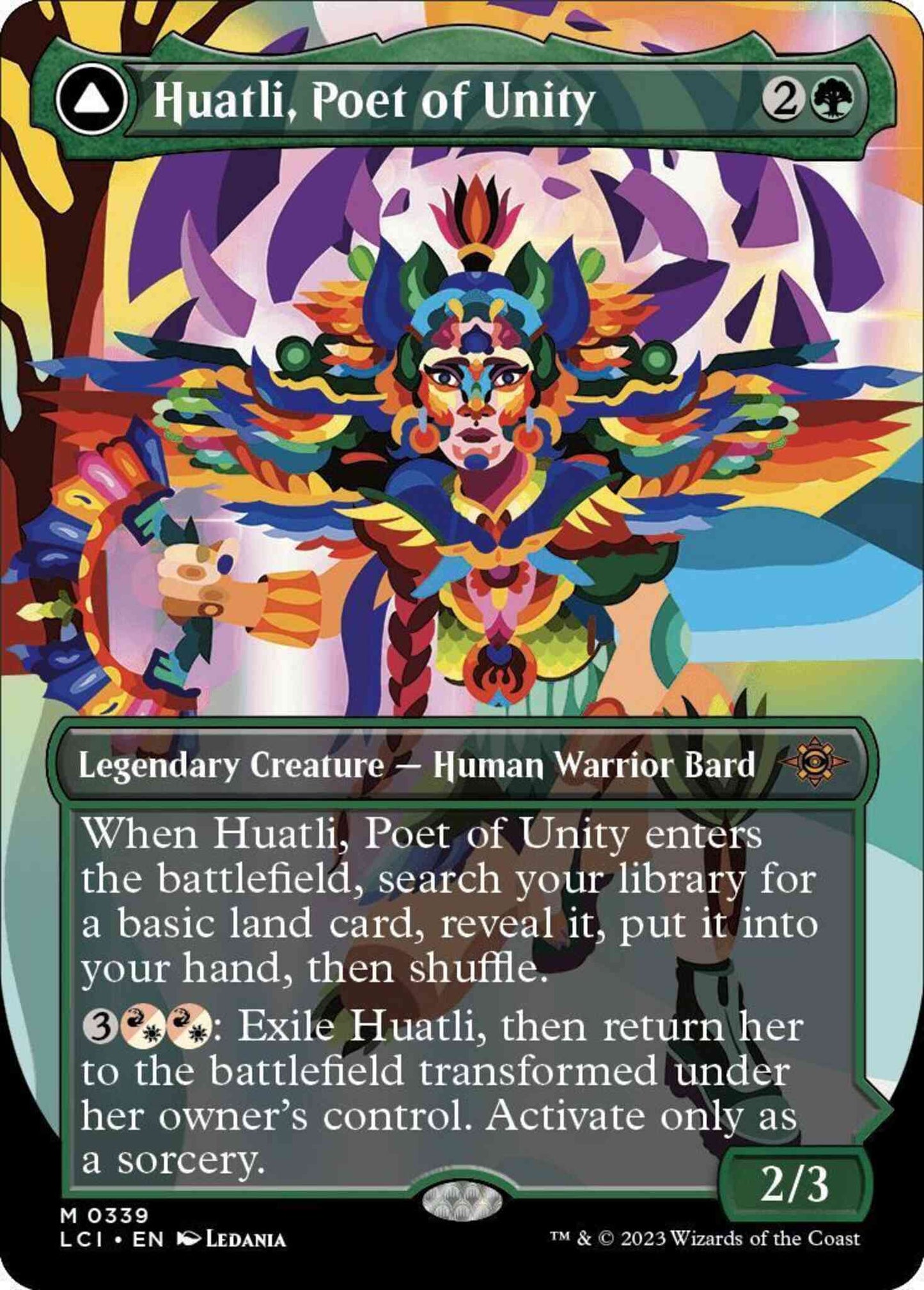 Huatli, Poet of Unity // Roar of the Fifth People [339] [Borderless] [The Lost Caverns of Ixalan] [Non-Foil]