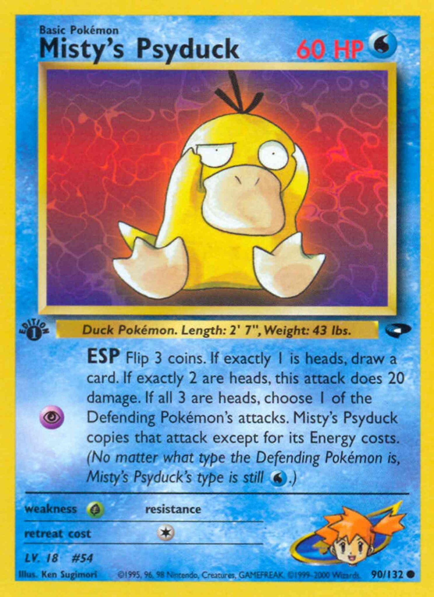 Misty's Psyduck - 90/132 - Common - 1st Edition [gym2-90] [Non-Holo]