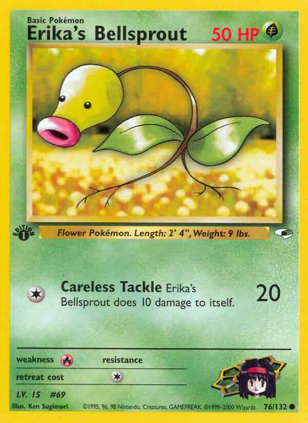 Erika's Bellsprout - 76/132 - Common - 1st Edition [gym1-76] [Non-Holo]