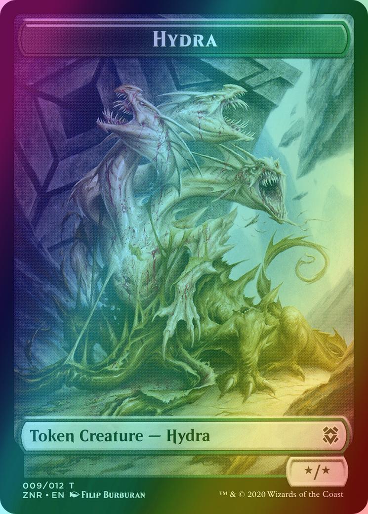 Cat Token (02) // Hydra Token (09) [Zendikar Rising Tokens] [Foil]