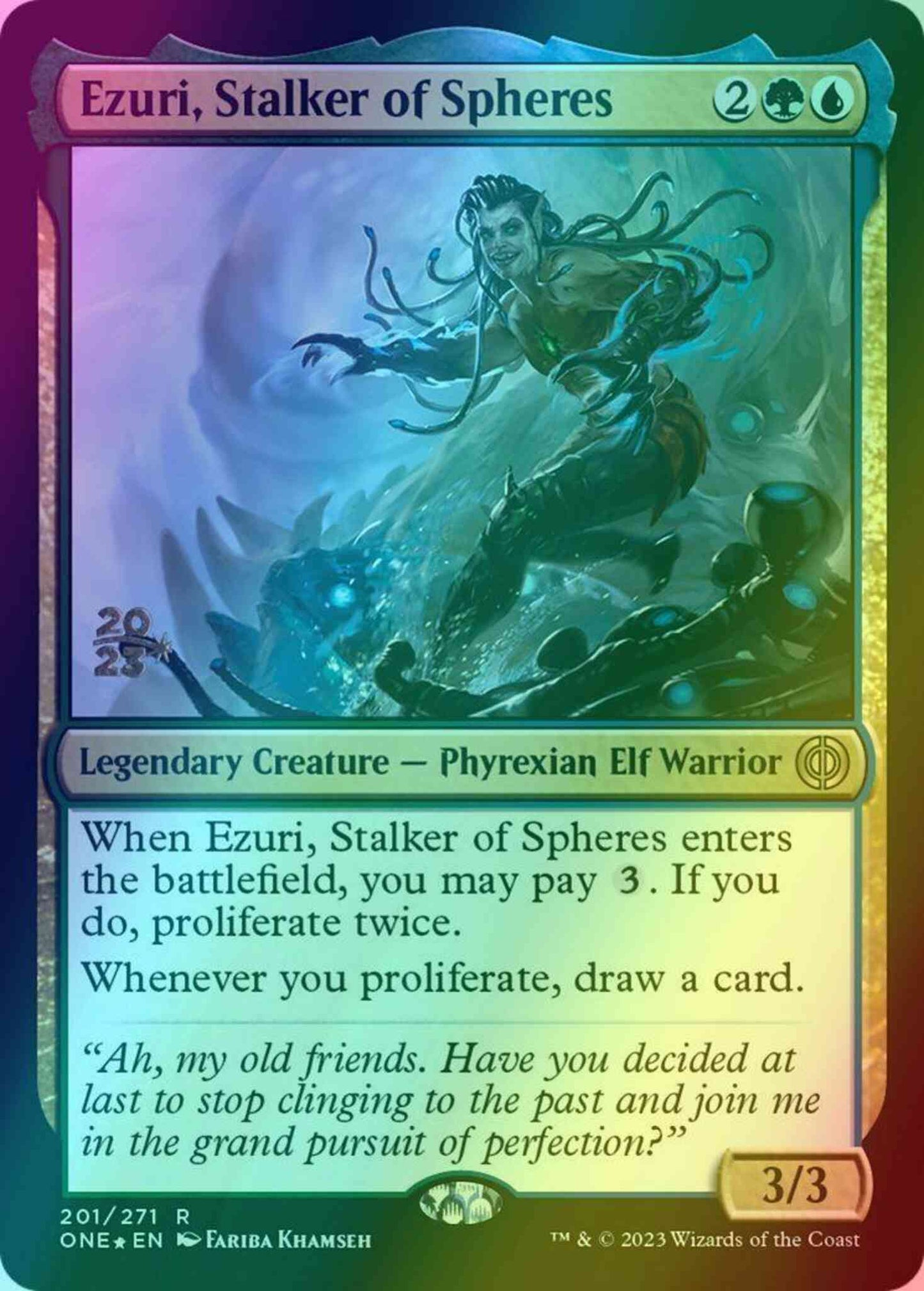 Ezuri, Stalker of Spheres [201s] [Prerelease] [Phyrexia: All Will Be One: Promos] [Foil]