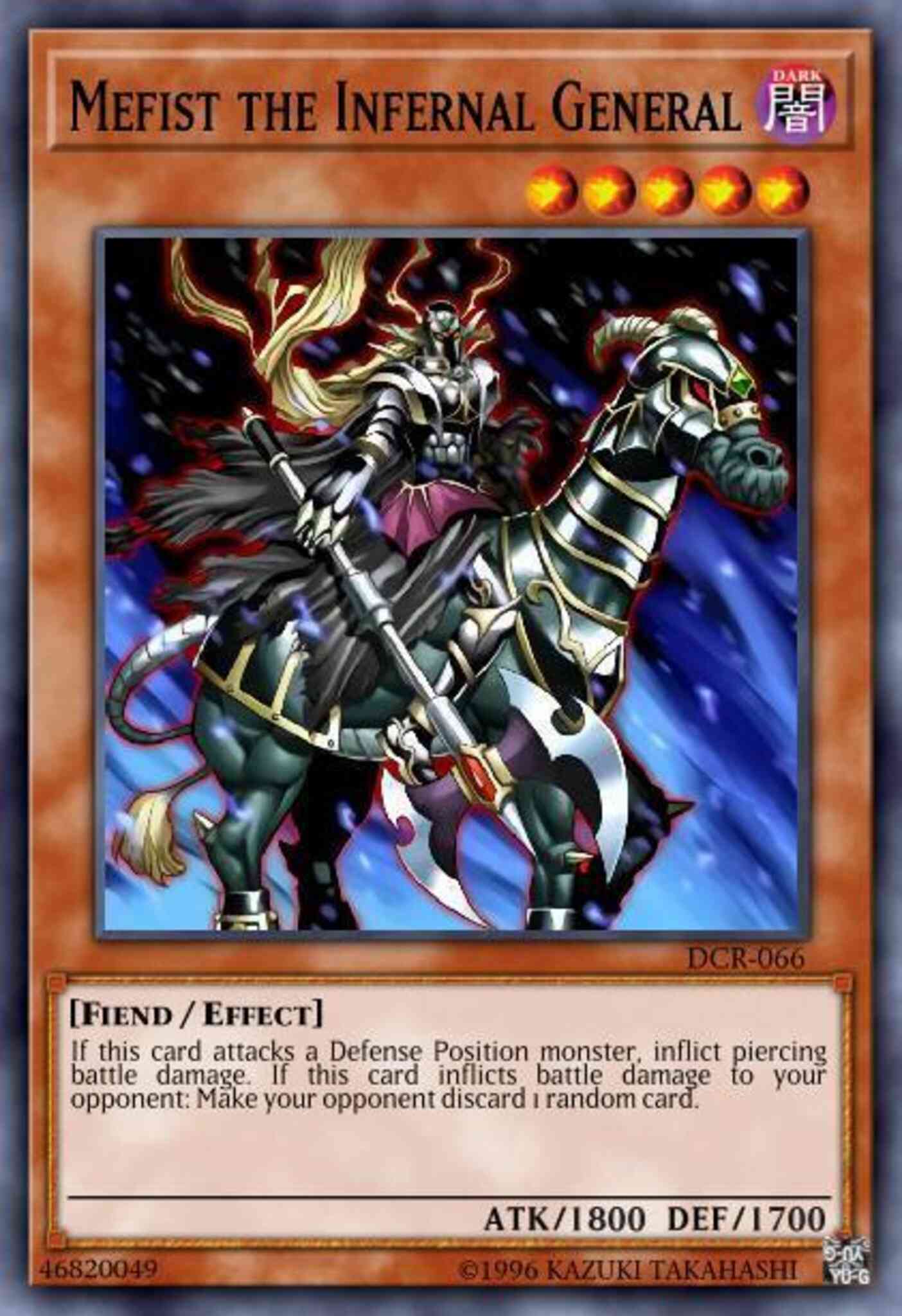 Mefist the Infernal General - DCR-066 - Rare - 1st Edition