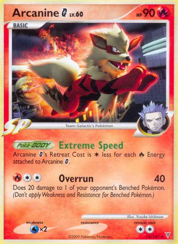 Arcanine G - 15/147 - Rare [pl3-15] [Reverse Holo]