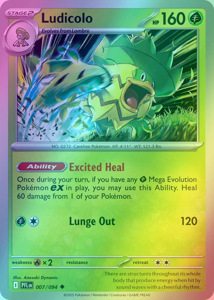 Ludicolo - 007/094 - Uncommon [me02-007] [Reverse Holo]