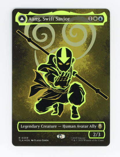 Aang, Swift Savior // Aang and La, Ocean's Fury — Borderless|Battle Pose|Neon Ink — ID 19247