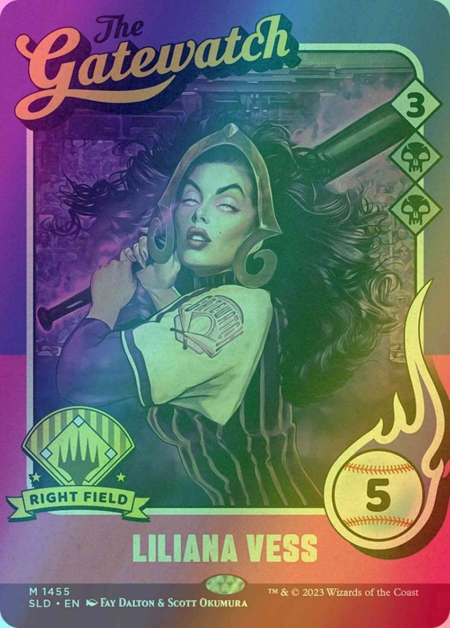 Liliana Vess // Liliana Vess [1455] [Borderless] [Magic: The Baseballing] [Secret Lair Drop] [Foil]