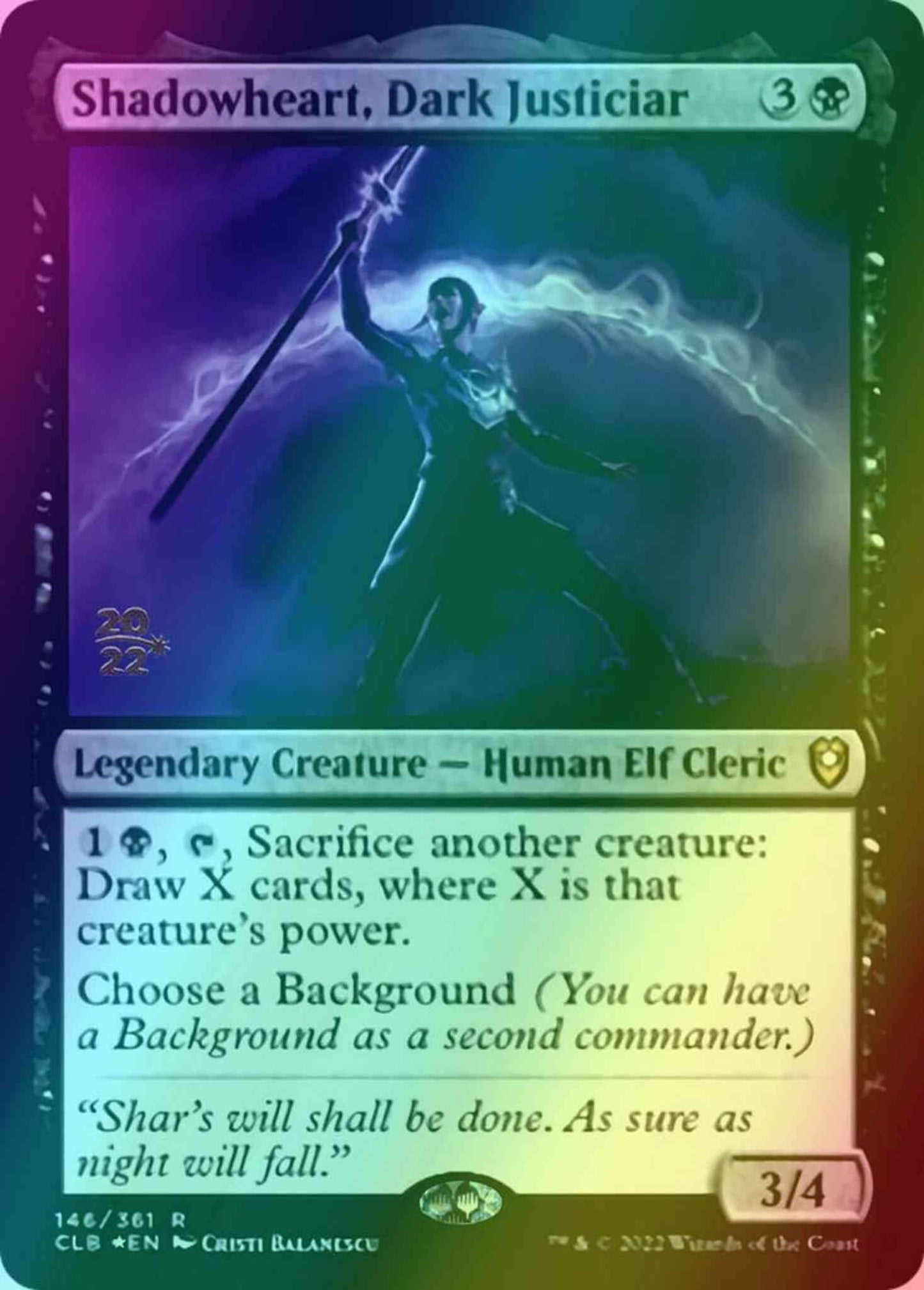 Shadowheart, Dark Justiciar [146s] [Prerelease] [Commander Legends: Battle for Baldur's Gate: Promos] [Foil]