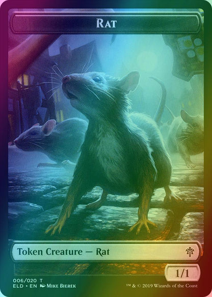 Food Token (18) // Rat Token (06) [Throne of Eldraine Tokens] [Foil]