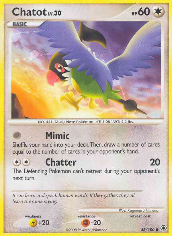 Chatot - 55/100 - Common [dp5-55] [Reverse Holo]