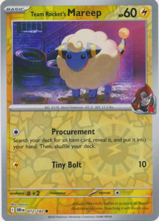 Team Rocket's Mareep - 072/182 - Common [sv10-072] [Reverse Holo]