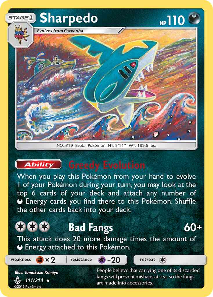 Sharpedo - 111/214 - Rare [sm10-111] [Non-Holo]