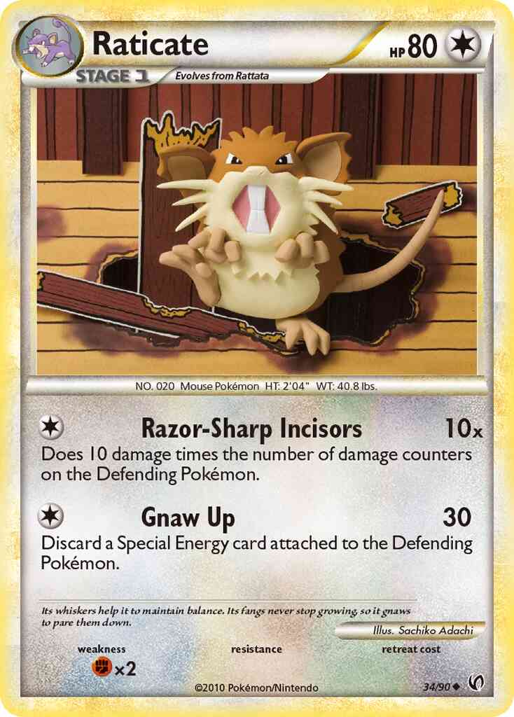 Raticate - 34/90 - Uncommon [hgss3-34] [Reverse Holo]