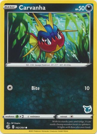 Carvanha - 162/264 - Common - Eevee Stamp [ba02-EVE3] [Non-Holo]