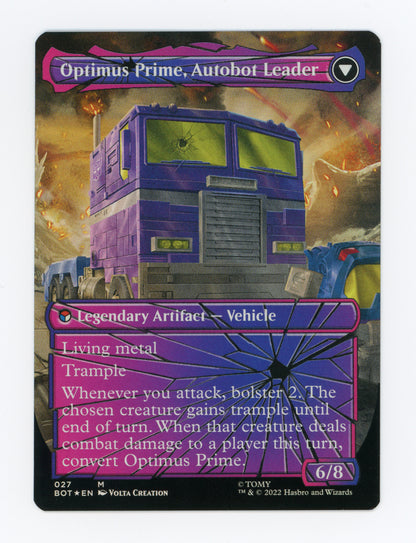 Optimus Prime, Hero // Optimus Prime, Autobot Leader — Borderless|Shattered Glass|Foil — ID 19100