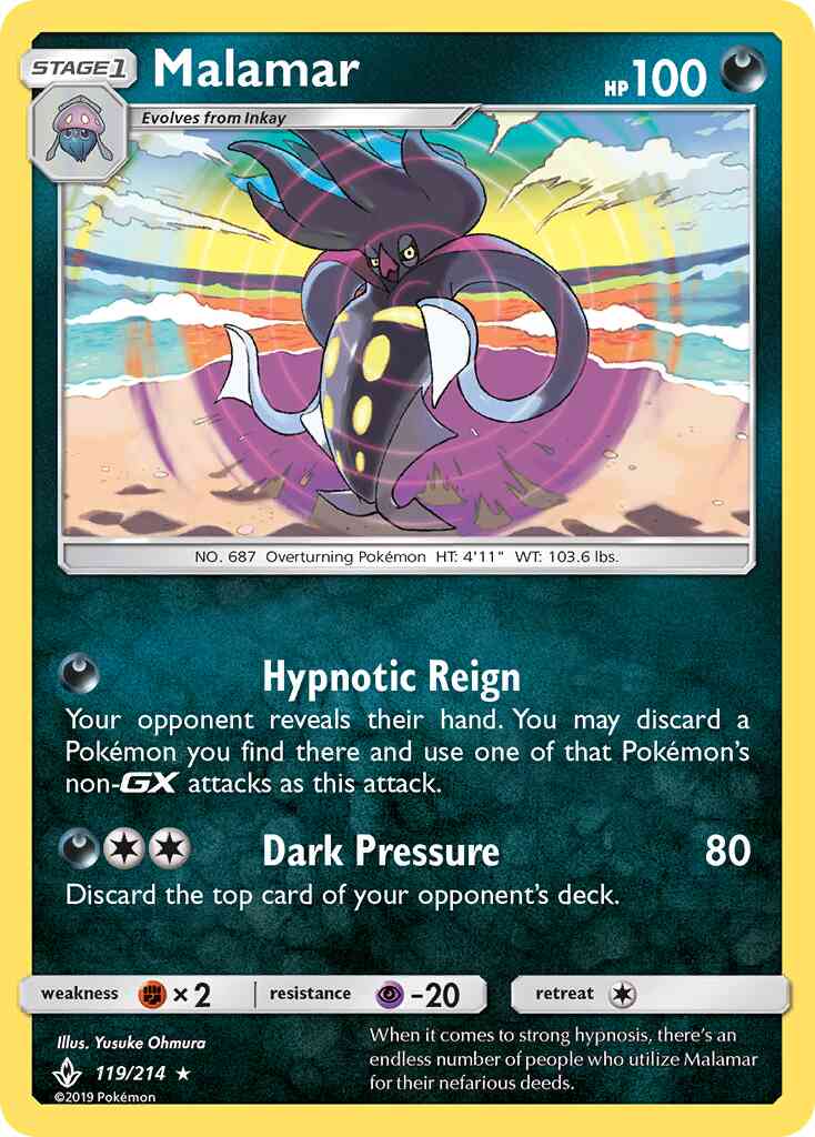 Malamar - 119/214 - Rare Holo [sm10-119] [Reverse Holo]