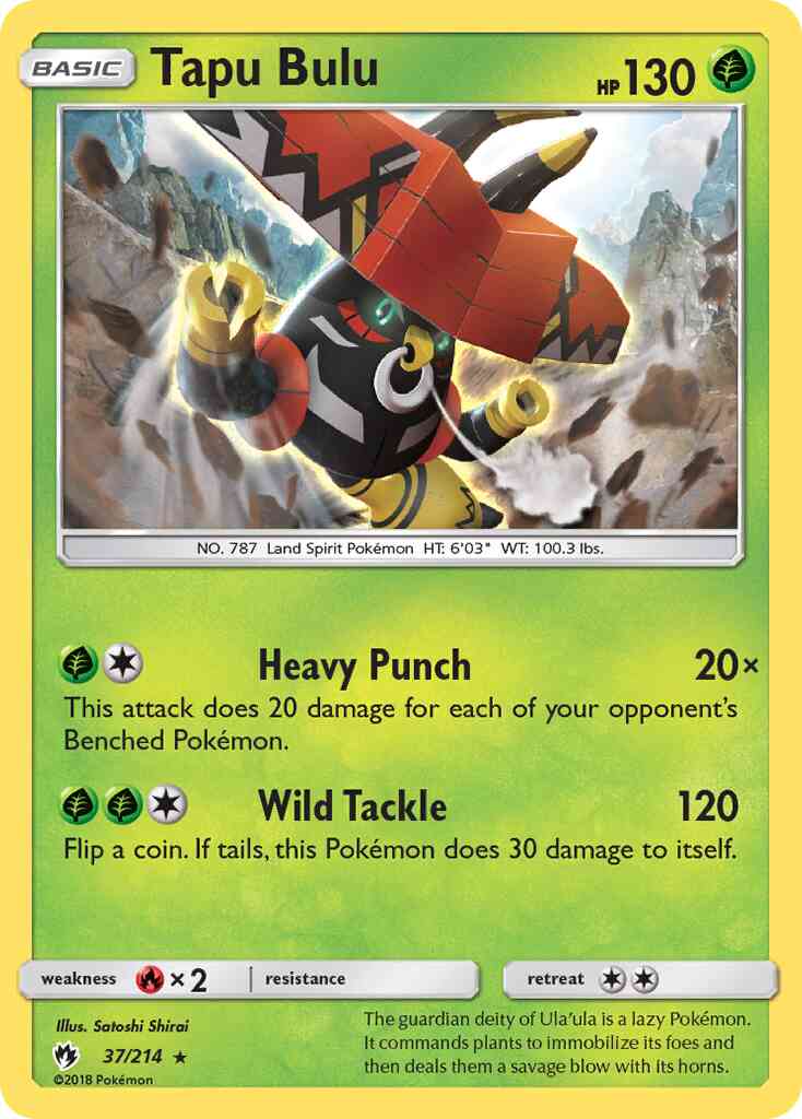 Tapu Bulu - 37/214 - Rare Holo [sm8-37] [Holo]