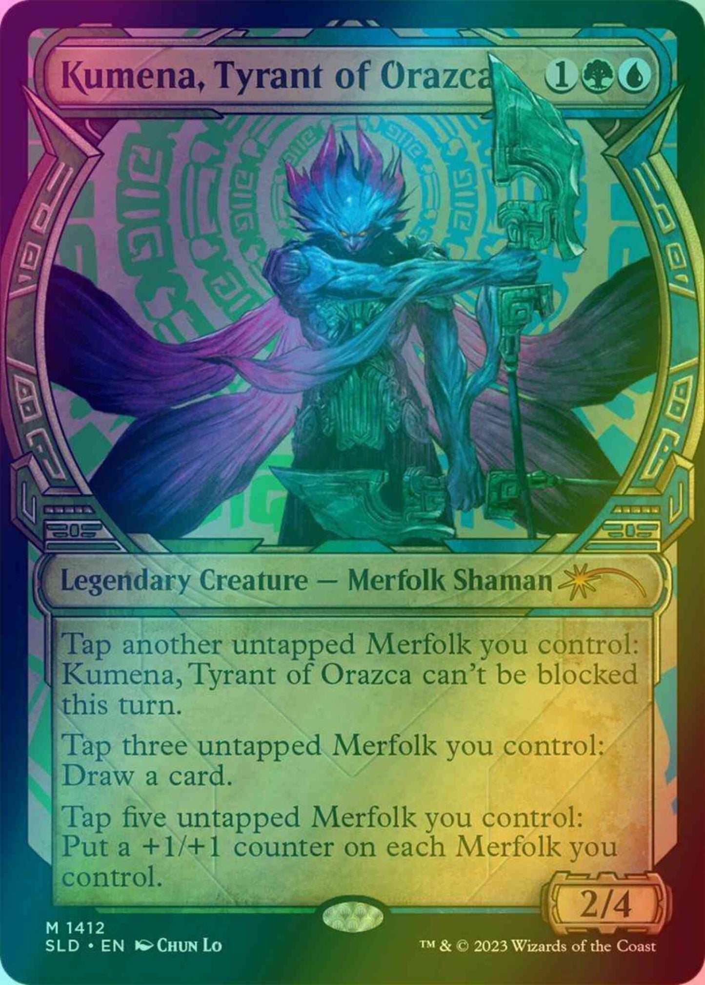 Kumena, Tyrant of Orazca [1412] [Legends of Ixalan Showcase] [Showcase: LCI] [Secret Lair Drop] [Foil]