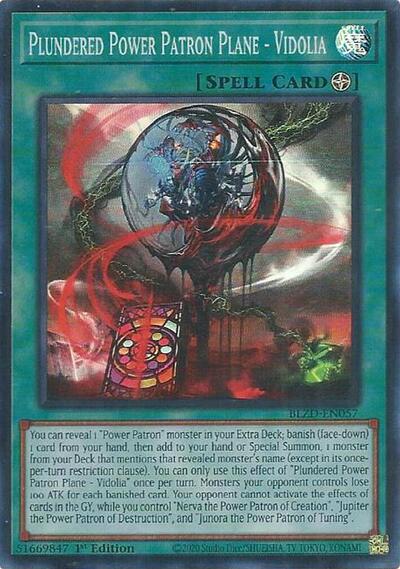 Plundered Power Patron Plane - Vidolia - BLZD-EN057 - Super Rare - 1st Edition