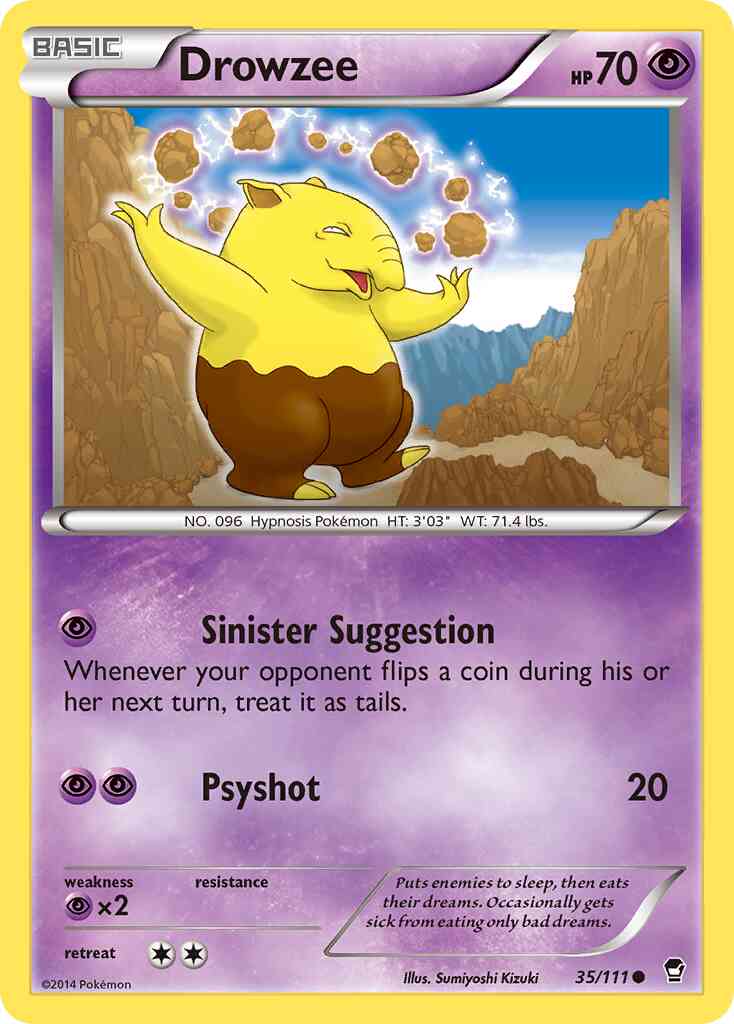 Drowzee - 35/111 - Common [xy3-35] [Reverse Holo]