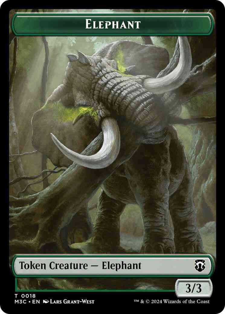 Elephant Token (18) // Zombie Token (39) [Modern Horizons 3: Commander: Tokens] [Non-Foil/Ripple Foil]