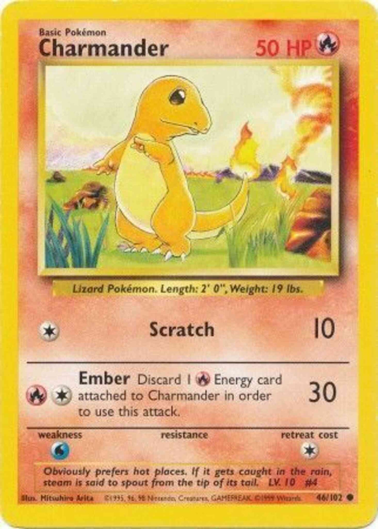 Charmander - 46/102 - Common - Unlimited [base1U-46] [Non-Holo]