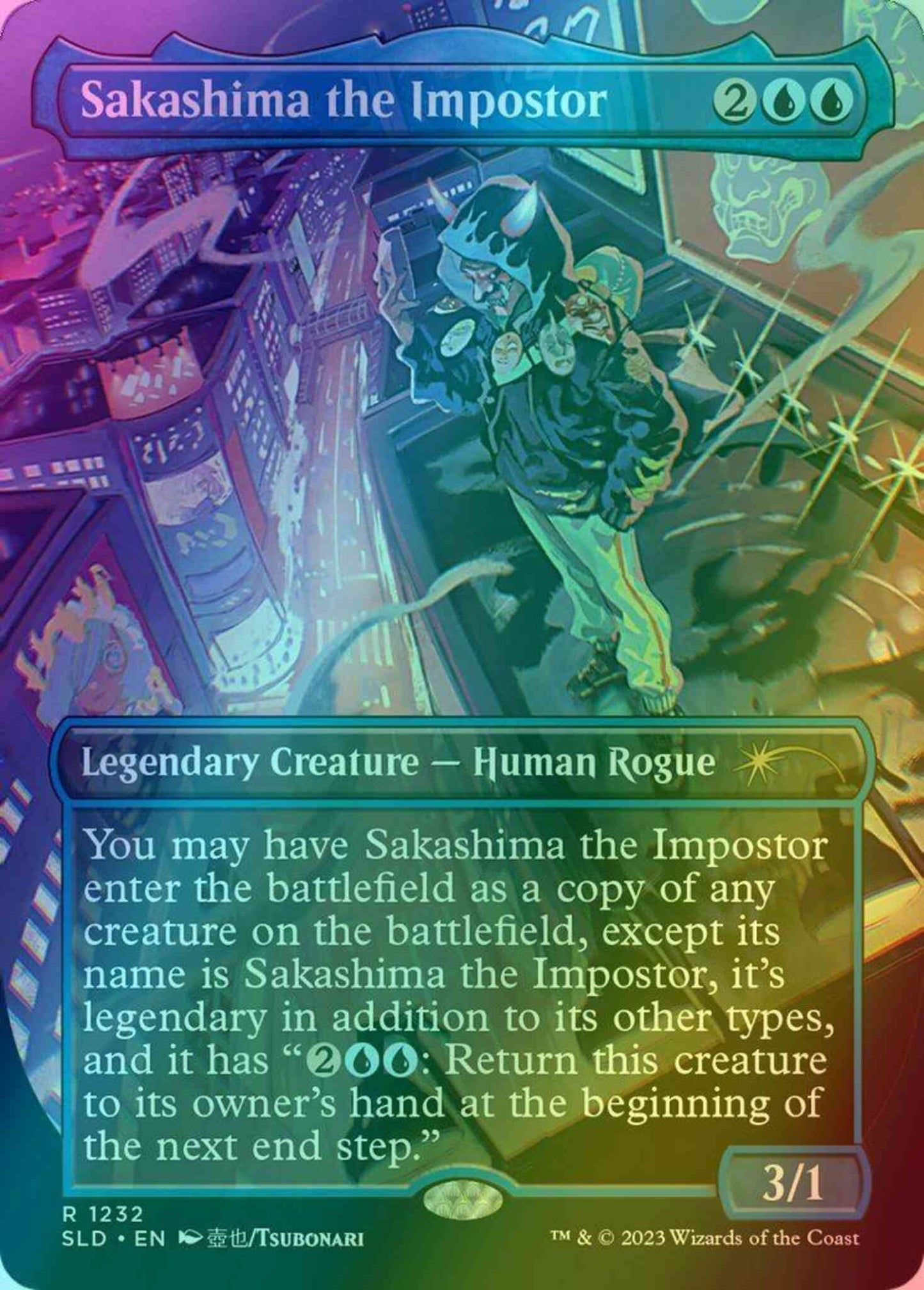 Sakashima the Impostor [1232] [Borderless] [City Styles] [Secret Lair Drop] [Foil]