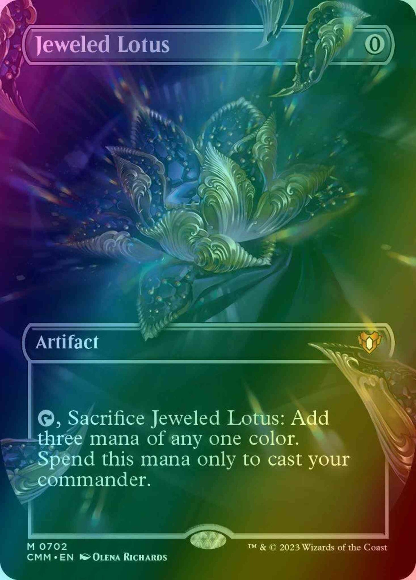 Jeweled Lotus [702] [Borderless] [Frame Break] [Commander Masters] [Foil]