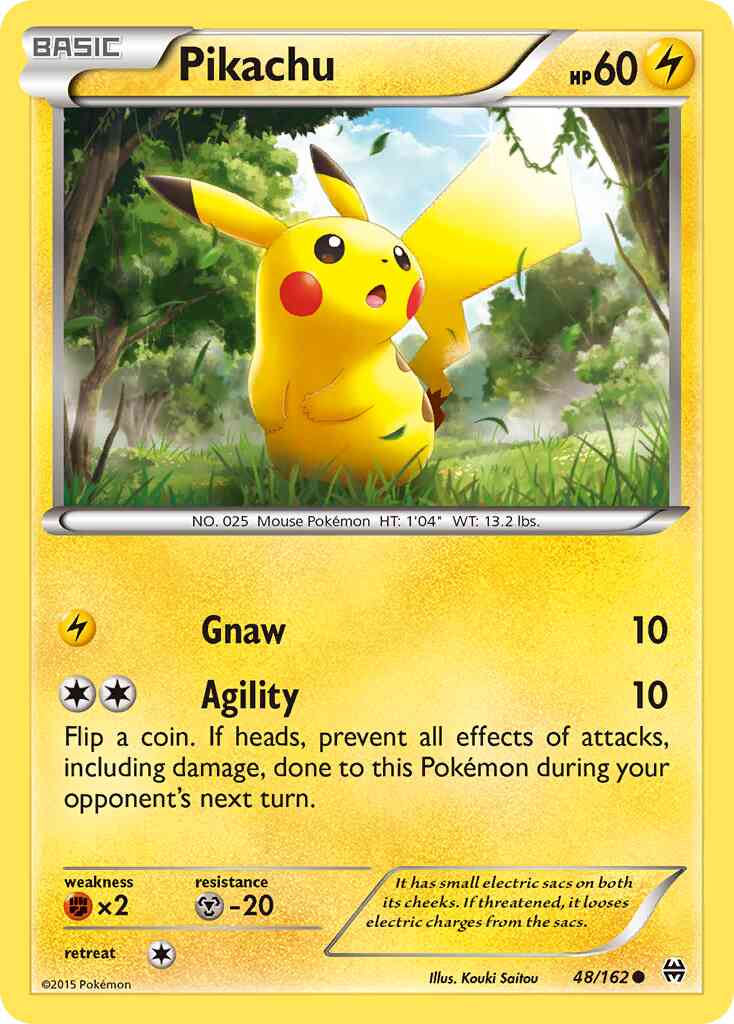 Pikachu - 48/162 - Common [xy8-48] [Reverse Holo]