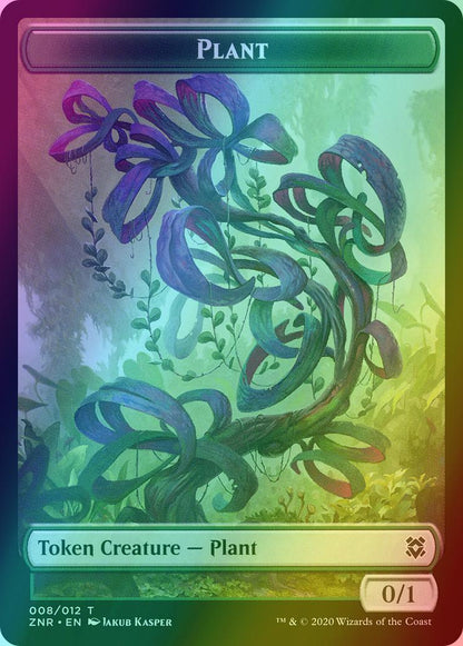 Kor Warrior Token (04) // Plant Token (08) [Zendikar Rising Tokens] [Foil]