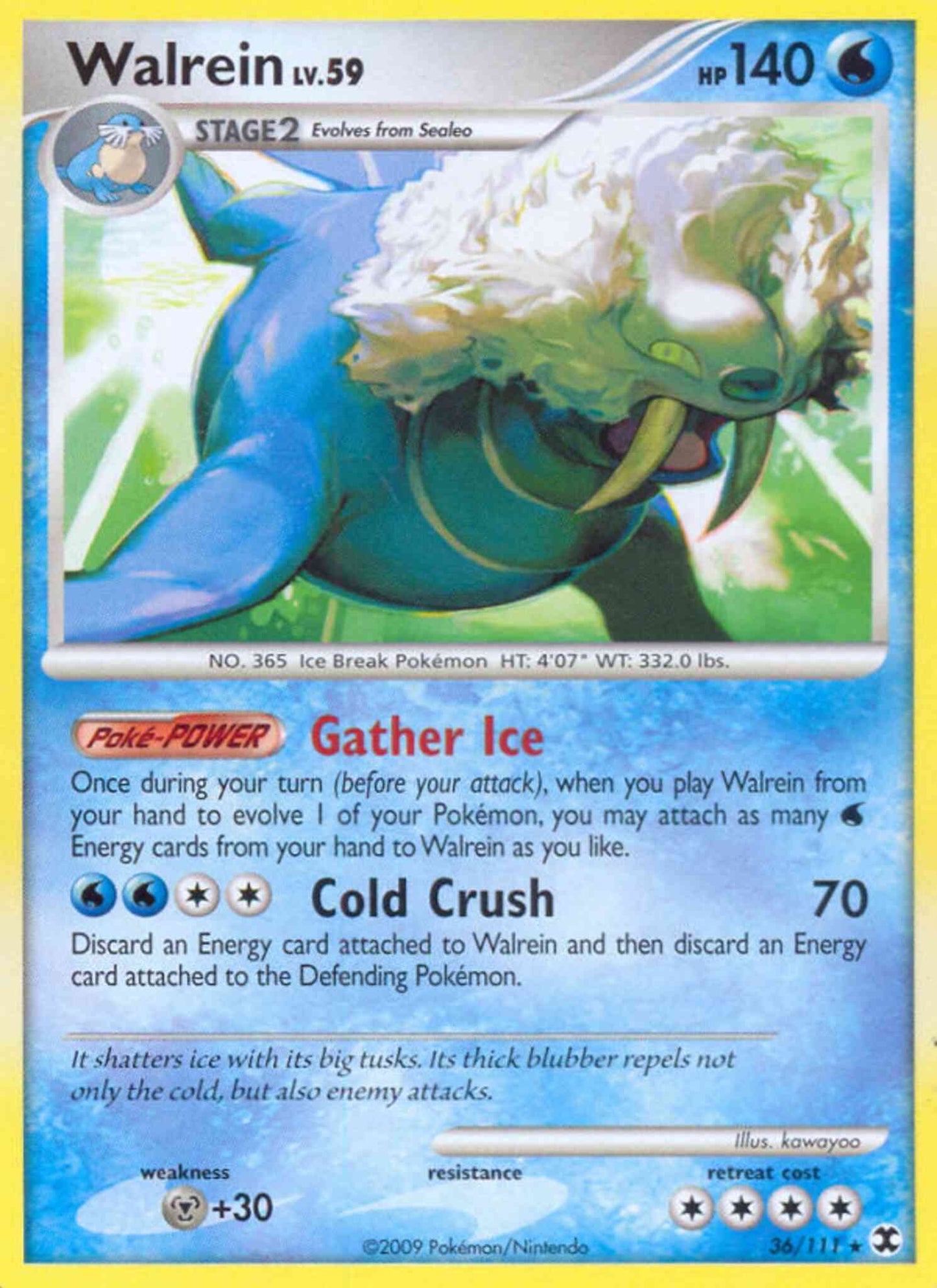 Walrein - 36/111 - Rare [pl2-36] [Reverse Holo]