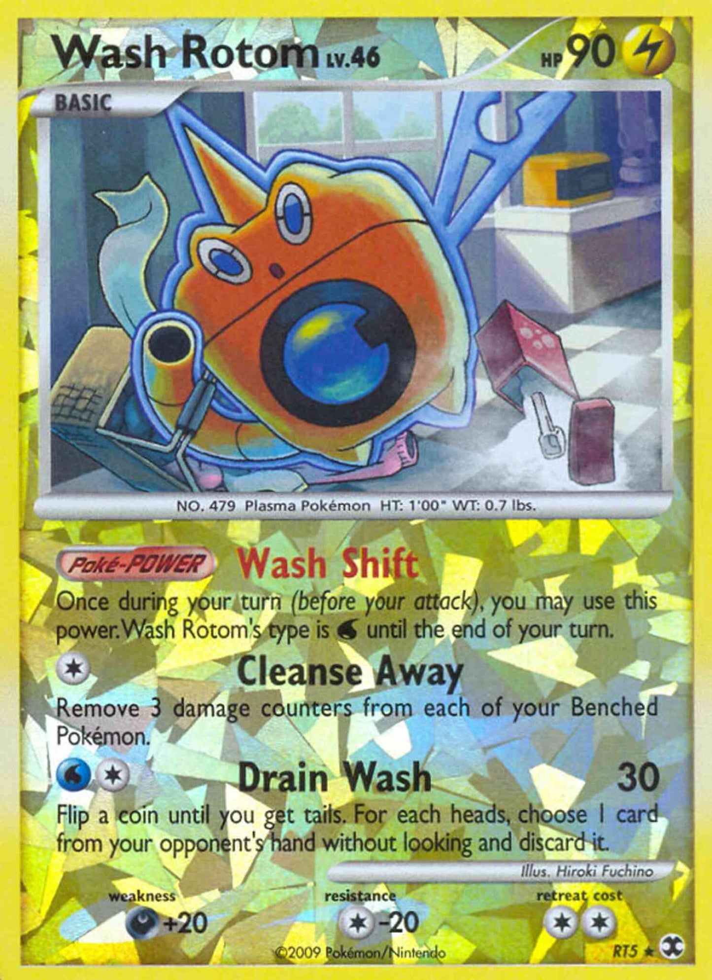 Wash Rotom - RT5 - Rare [pl2-RT5] [Reverse Holo]